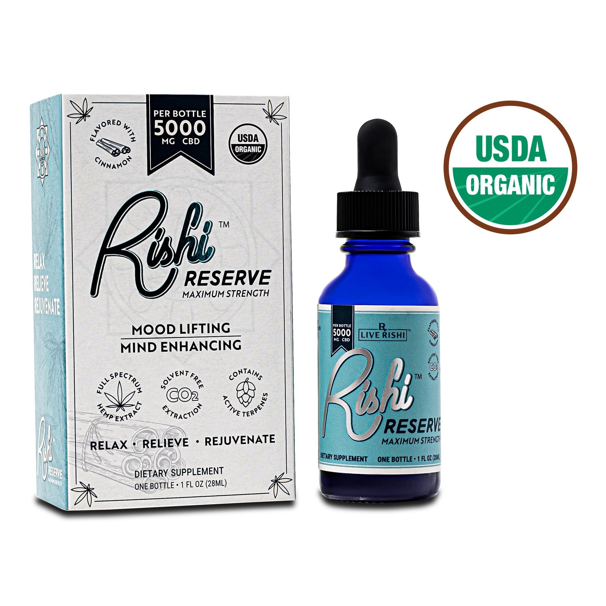 Rishi Drops Full Spectrum CBD - Cinnamon (5000 mg)