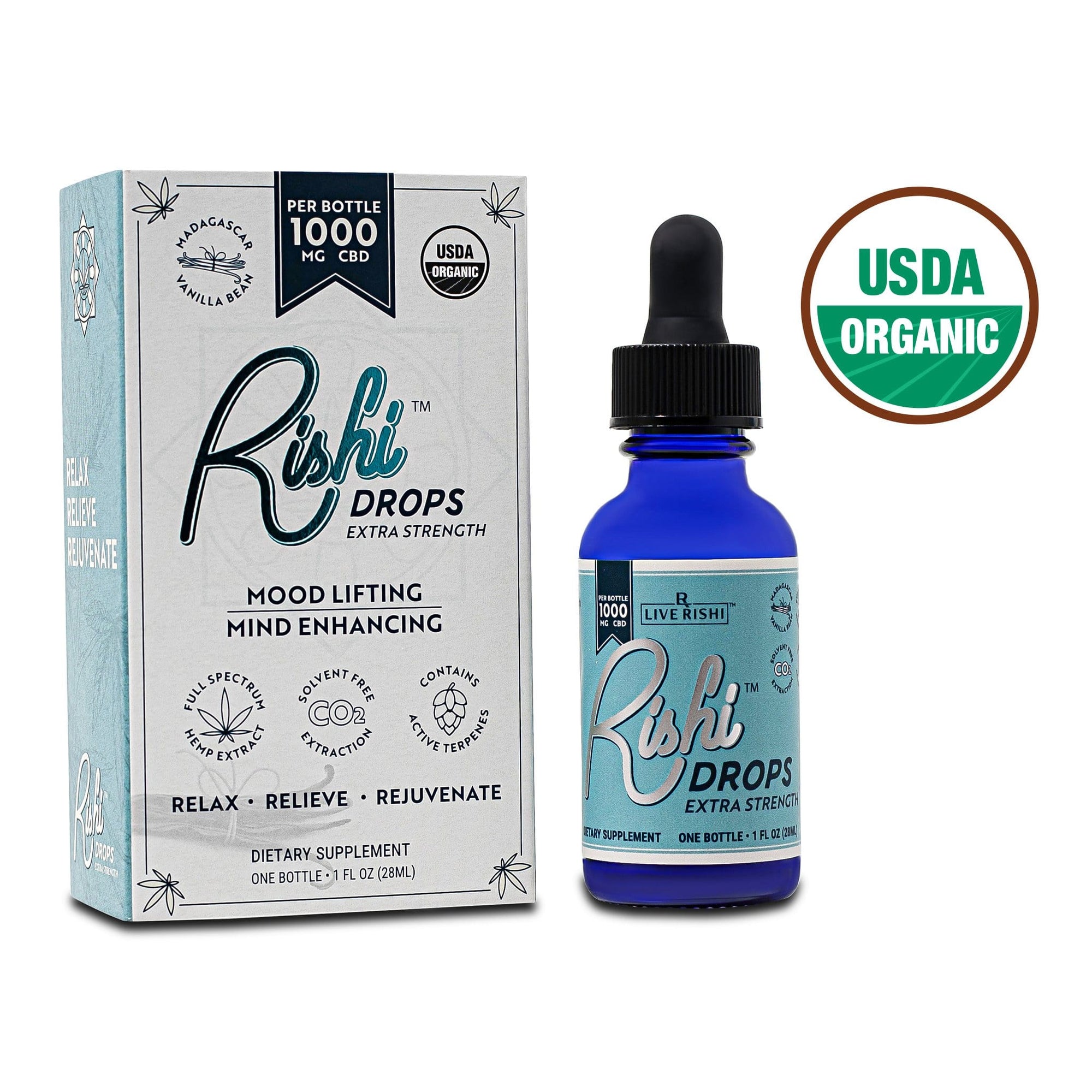 Rishi Drops Full Spectrum CBD - Vanilla Bean (1000 mg)