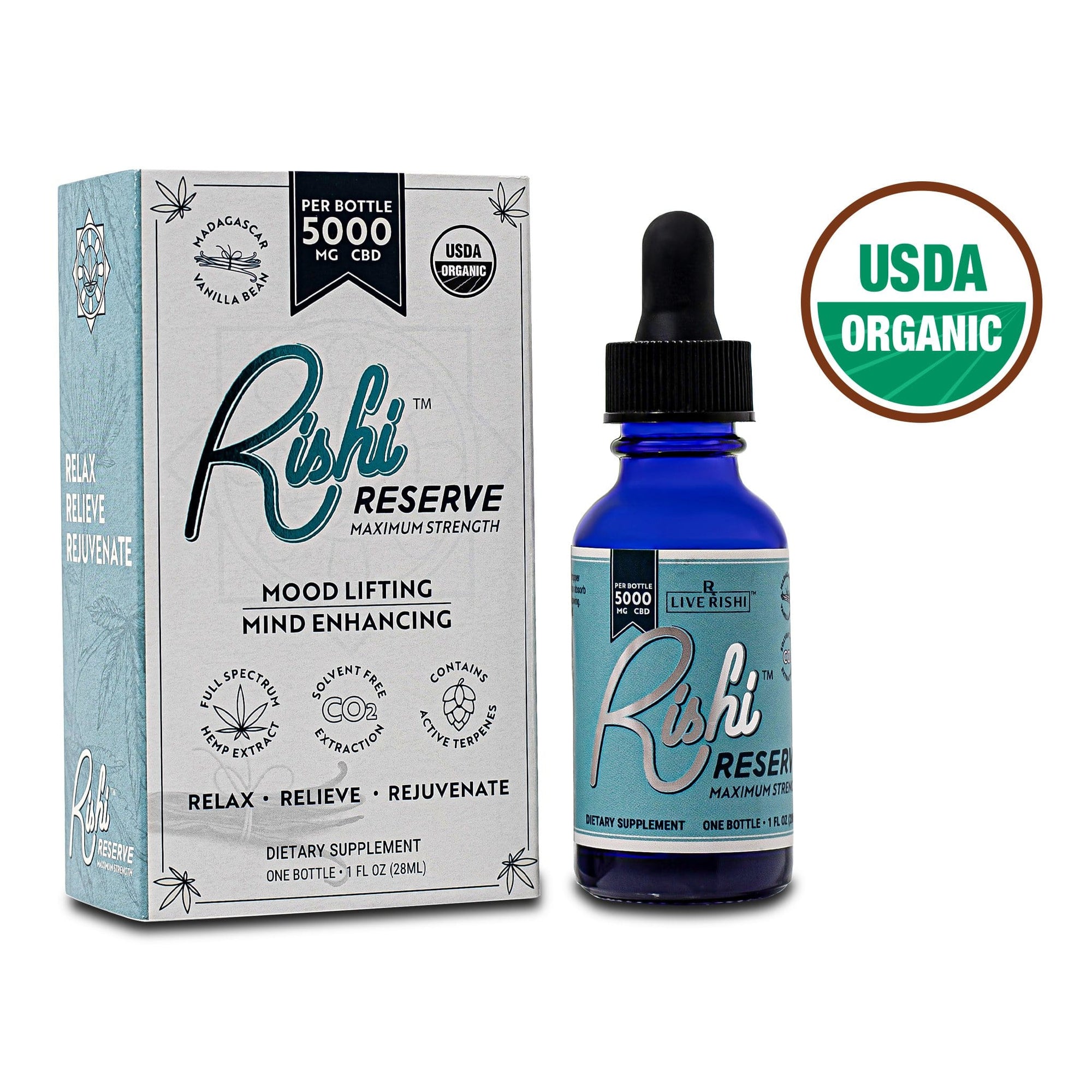 Rishi Drops Full Spectrum CBD - Vanilla Bean (5000 mg)